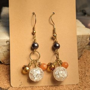 Handmade Dangle Beaded Glass Earrings